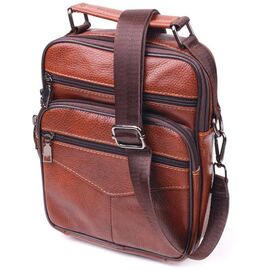 Купить Отличная мужская сумка с ручкой кожаная 21277 Vintage Рыжая, фото , характеристики, отзывы