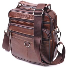 Придбати Чудова чоловіча сумка з натуральної шкіри 21279 Vintage Коричнева, image , характеристики, відгуки