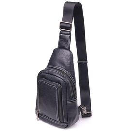 Придбати Чоловіча сумка через плече з натуральної шкіри 21284 Vintage Чорна, image , характеристики, відгуки