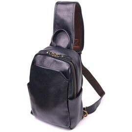 Придбати Надзвичайна сумка чоловіча через плече із натуральної гладкої шкіри 21286 Vintage Чорна, image , характеристики, відгуки