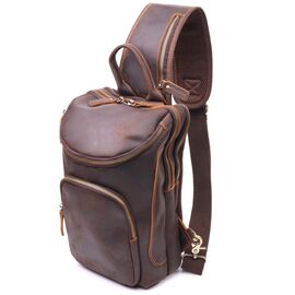 Придбати Вінтажна чоловіча сумка через плече з натуральної шкіри 21303 Vintage Коричнева, image , характеристики, відгуки