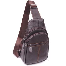 Придбати Зручна чоловіча сумка через плече з натуральної шкіри 21308 Vintage Коричнева, image , характеристики, відгуки