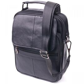 Купить Практичная мужская кожаная сумка 21396 Vintage Черная, фото , характеристики, отзывы