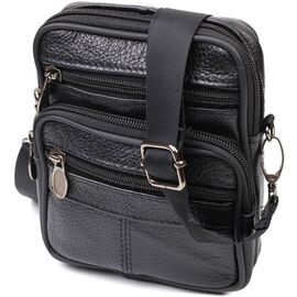 Купить Удобная мужская сумка на пояс из натуральной кожи 21483 Vintage Черная, фото , характеристики, отзывы