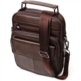 Придбати Вертикальна чоловіча сумка з натуральної шкіри Vintage 21952 Коричнева, image , характеристики, відгуки