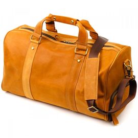 Придбати Містка дорожня сумка з натуральної вінтажної шкіри Vintage 22140 Світло-коричнева, image , характеристики, відгуки
