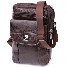Придбати Компактна чоловіча сумка на пояс із натуральної шкіри Vintage 22141 Коричневий, image , характеристики, відгуки