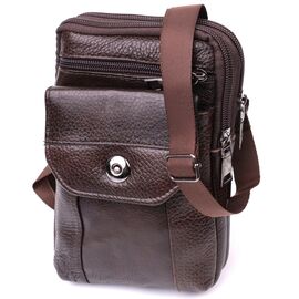 Купити Компактная мужская сумка на пояс из натуральной кожи Vintage 22141 Коричневый, image , характеристики, відгуки