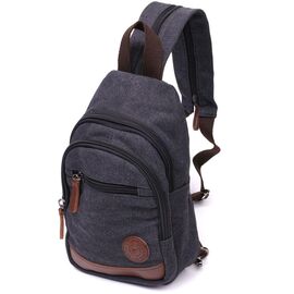 Придбати Текстильна сумка з ущільненою спинкою через плече Vintagе 22172 Чорний, image , характеристики, відгуки