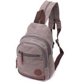 Купить - Мужская текстильная сумка через плечо с уплотненной спинкой Vintagе 22173 Серый, фото , характеристики, отзывы