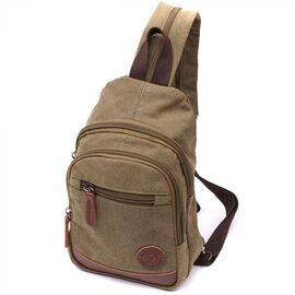 Придбати Чоловіча практична текстильна сумка через плече з ущільненою спинкою Vintagе 22174 Оливковий, image , характеристики, відгуки