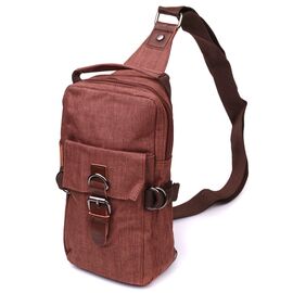 Купить - Плечевая сумка для мужчин из плотного текстиля Vintage 22186 Коричневый, фото , характеристики, отзывы