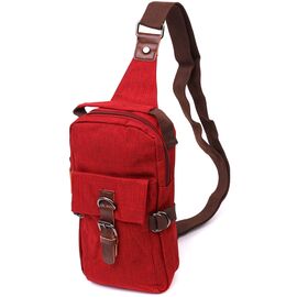 Купить - Стильная плечевая сумка для мужчин из плотного текстиля Vintage 22189 Бордовый, фото , характеристики, отзывы