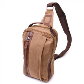 Придбати Вертикальна чоловіча сумка через плече із щільного текстилю Vintage 22191 Коричневий, image , характеристики, відгуки