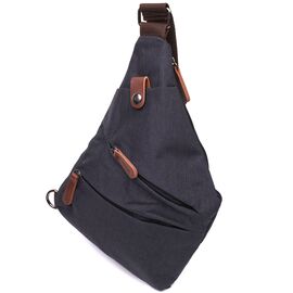 Купить - Сумка через плечо для мужчин из текстиля Vintage 22196 Черный, фото , характеристики, отзывы