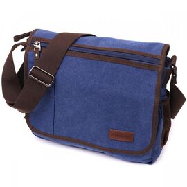 Придбати Чоловіча сумка через плече для ноутбука 13" із щільного текстилю Vintage 22203 Синій, image , характеристики, відгуки