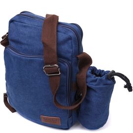 Купить - Мужская текстильная сумка с чехлом для воды Vintage 22211 Синий, фото , характеристики, отзывы