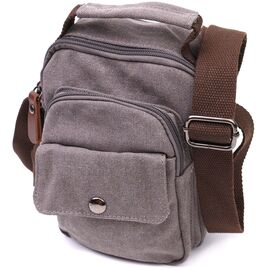 Купить - Небольшая мужская сумка из плотного текстиля Vintage 22217 Серый, фото , характеристики, отзывы