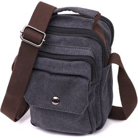 Купить - Компактная мужская сумка из плотного текстиля Vintage 22218 Черный, фото , характеристики, отзывы