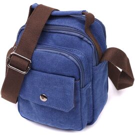 Купить - Удобная небольшая мужская сумка из плотного текстиля Vintage 22221 Синий, фото , характеристики, отзывы