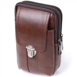 Купить Сумка для мужчин на два отделения из натуральной кожи Vintage 22738 Коричневый, фото , характеристики, отзывы
