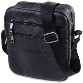 Купить Мужская сумка мессенджер из зернистой натуральной кожи Shvigel 22847 Черная, фото , характеристики, отзывы