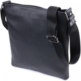 Купить Тонкая сумка для мужчин через плечо из натуральной кожи Shvigel 22850 Черная, фото , характеристики, отзывы