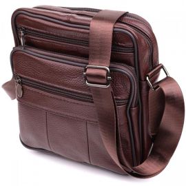 Купить Удобная мужская сумка из натуральной кожи 22858 Vintage Коричневый, фото , характеристики, отзывы