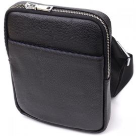 Купить Удобная вертикальная сумка для мужчин из натуральной кожи Vintage 22862 Черный, фото , характеристики, отзывы