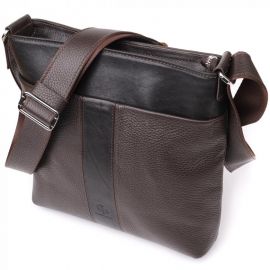 Купить Стильная сумка через плечо для мужчин из натуральной кожи GRANDE PELLE 22884 Коричневый, фото , характеристики, отзывы