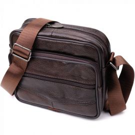 Купить Горизонтальная удобная сумка с ручкой для мужчин из натуральной кожи Vintage 22940 Коричневый, фото , характеристики, отзывы