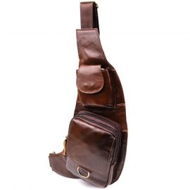 Купить Мужская сумка через плечо из натуральной кожи Vintage 22959 Коричневый, фото , характеристики, отзывы