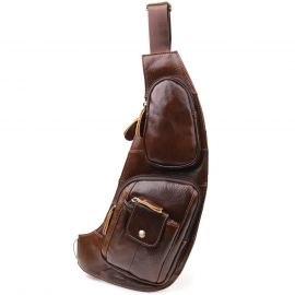 Купить Мужская сумка с большим количеством карманов из натуральной кожи Vintage 22962 Коричневый, фото , характеристики, отзывы