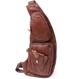 Купить Мужская сумка с большим количеством карманов из натуральной кожи Vintage 22963 Коричневый, фото , характеристики, отзывы