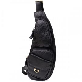 Купить Мужская сумка через плечо из зернистой натуральной кожи Vintage 22964 Черный, фото , характеристики, отзывы