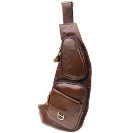 Купить Мужская сумка через плечо из гладкой натуральной кожи Vintage 22965 Коричневый, фото , характеристики, отзывы