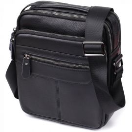 Купить Вертикальная мужская сумка из натуральной кожи Vintage 22967 Черный, фото , характеристики, отзывы