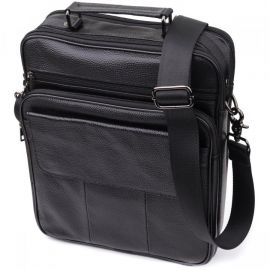 Купить Вместительная мужская сумка с ручкой для переноса в руке из натуральной кожи Vintage 23023 Черный, фото , характеристики, отзывы