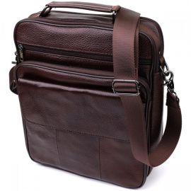 Купить Мужская сумка с ручкой для переноса в руке из натуральной кожи Vintage 23024 Коричневый, фото , характеристики, отзывы