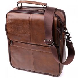 Купить Сумка для мужчин с ручкой для переноса в руке из натуральной кожи Vintage 23028 Коричневый, фото , характеристики, отзывы