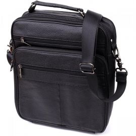 Купить Сумка мужская с ручкой для переноса в руке из натуральной кожи Vintage 23029 Черный, фото , характеристики, отзывы