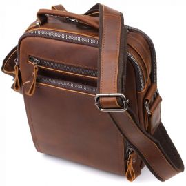 Купить Мужская деловая сумка с ручкой для переноса в руке из натуральной кожи Vintage 23033 Коричневый, фото , характеристики, отзывы