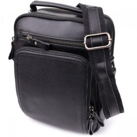 Купить Деловая мужская сумка с ручкой для переноса в руке из натуральной кожи Vintage 23034 Черный, фото , характеристики, отзывы