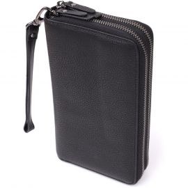 Купить Интересный мужской клатч из натуральной кожи Vintage 23063 Черный, фото , характеристики, отзывы