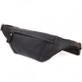 Купить Стильная сумка-бананка для мужчин из натуральной винтажной кожи Shvigel 23120 Черный, фото , характеристики, отзывы