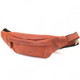 Купить Практичная сумка-бананка для мужчин из натуральной винтажной кожи Shvigel 23122 Рыжий, фото , характеристики, отзывы