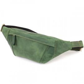 Купить Модная сумка-бананка для мужчин из натуральной винтажной кожи Shvigel 23124 Зеленый, фото , характеристики, отзывы