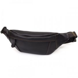 Купить Мужская сумка-бананка из натуральной гладкой кожи Shvigel 23125 Черный, фото , характеристики, отзывы