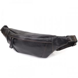 Купить Привлекательная сумка-бананка для мужчин из натуральной зернистой кожи Shvigel 23127 Черный, фото , характеристики, отзывы