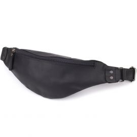 Купить Мужская бананка из натуральной винтажной кожи Shvigel 23129 Черный, фото , характеристики, отзывы